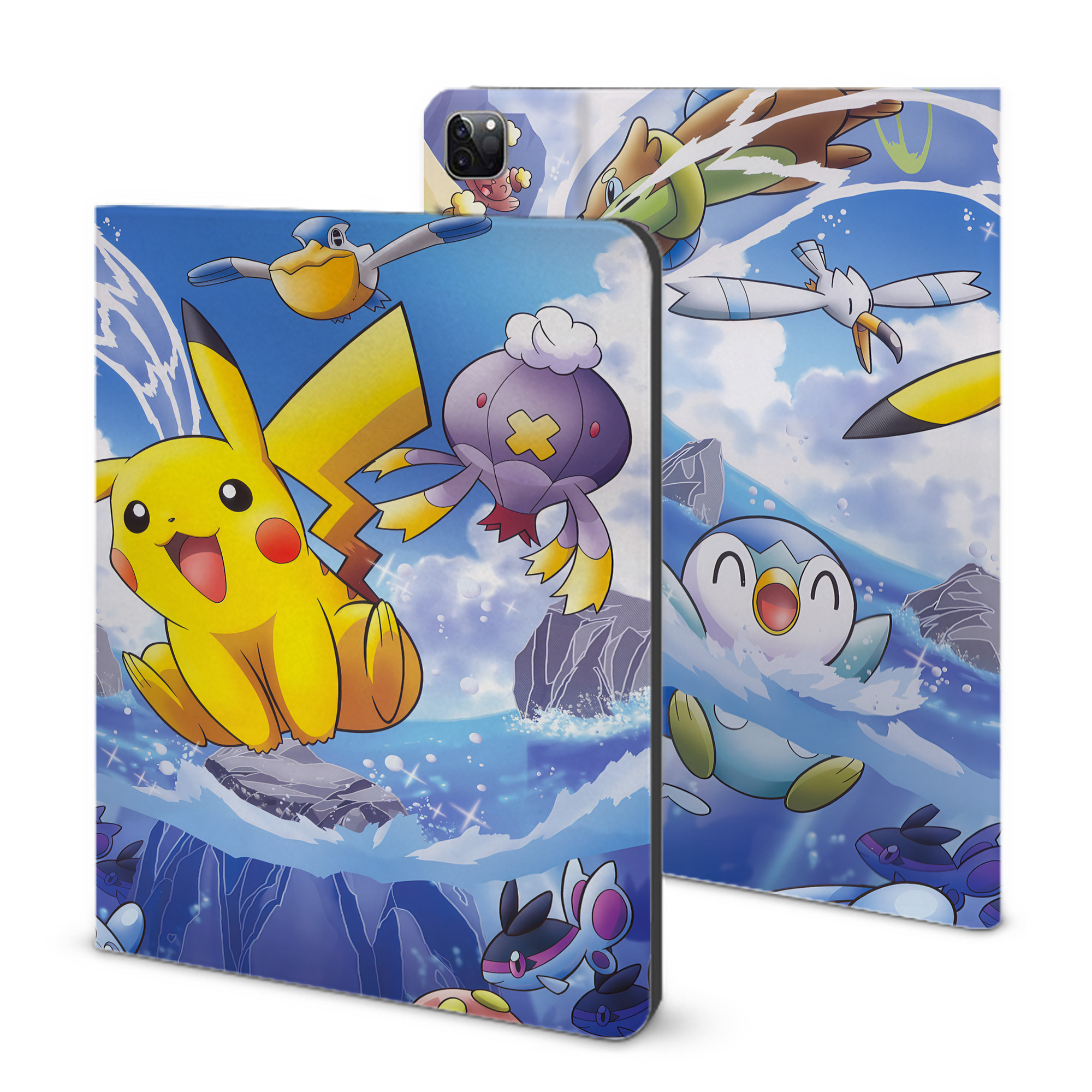 （画像用） ポケットモンスター Pokémon IPad ケース ブック型 PUレザー TPU 耐衝撃 軽量 薄型 ペン収納なし 全面保護 IPad 各モデル対応